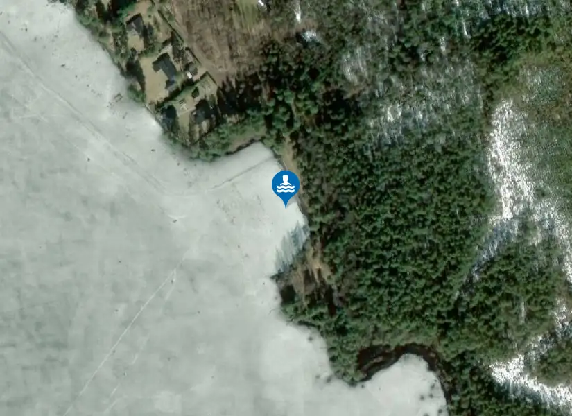 Sälgsjön, Kalvsnäs från satellit