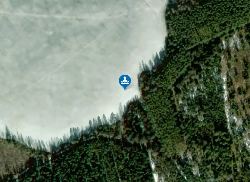 Säljsjön, inlopp från Skessen från satellit