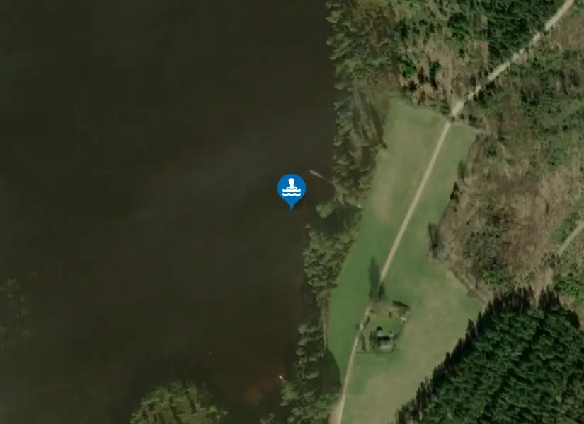 Tegnabysjön, Sandvik från satellit