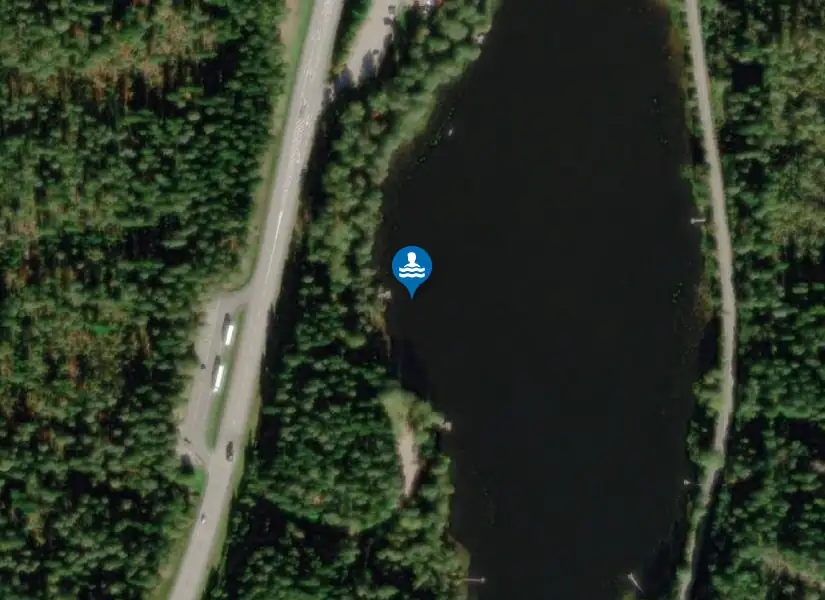 Transåssjöns badplats, Borås från satellit