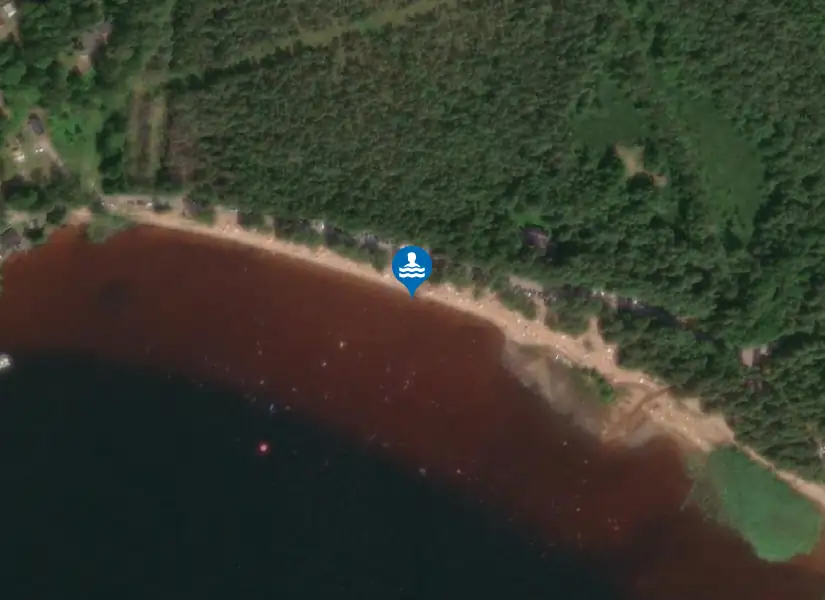 Tämta badplats, Säven från satellit