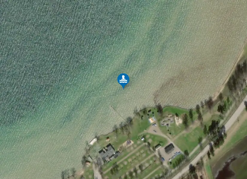 Vätterviksbadet, udden från satellit