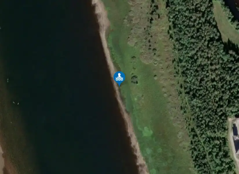 Åmsele badplats från satellit