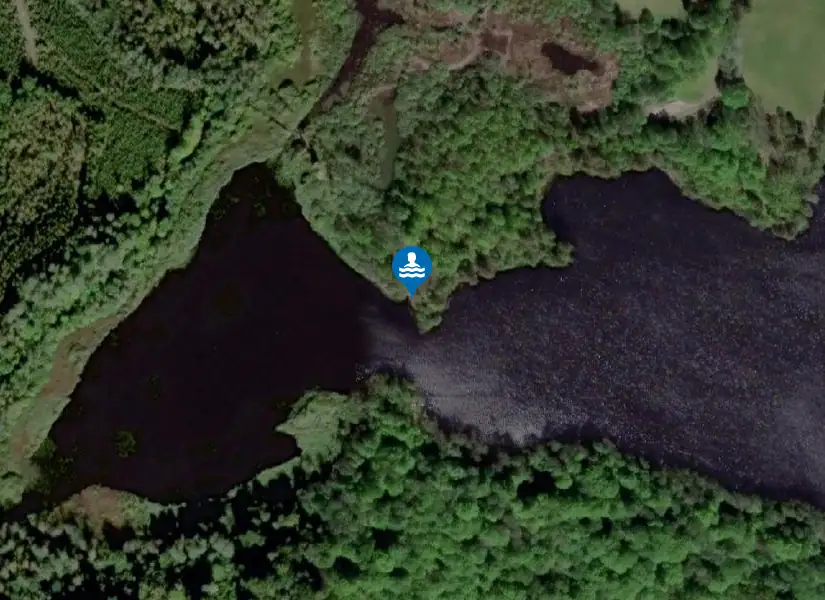 Åsljungasjöns badplats från satellit
