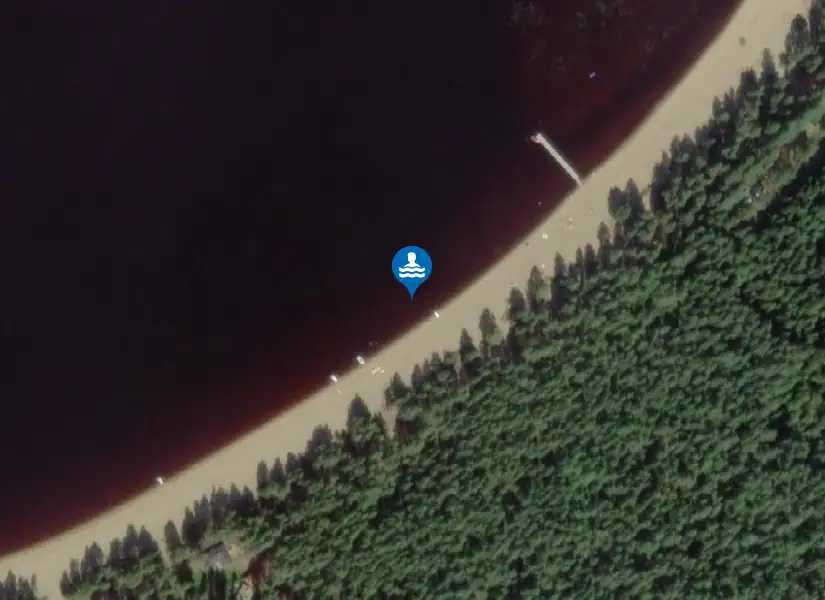 Burträsk Långnäsbadet från satellit