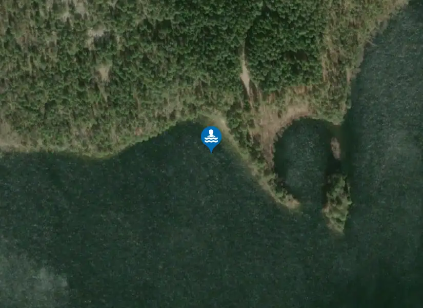 Östra Magsjön, Porsuddebadet från satellit