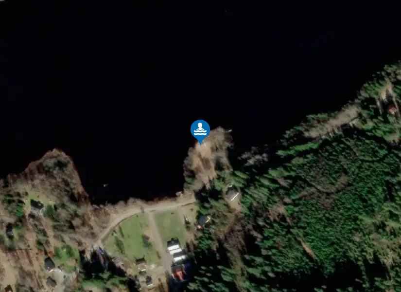 Östra Valsjöns badplats, Hedared från satellit