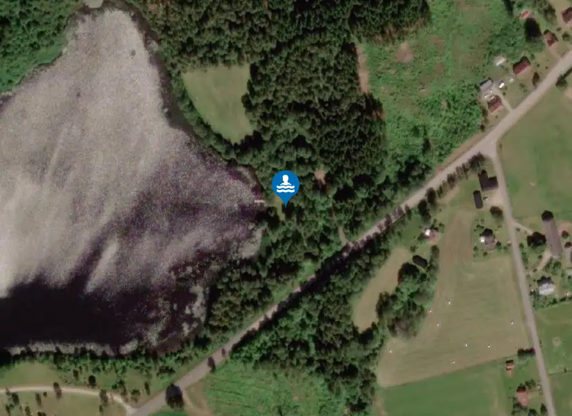 Agnasjön, Agnaryds badplats från satellit