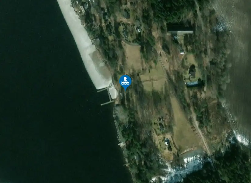 Byälven, Sandbackens badplats från satellit