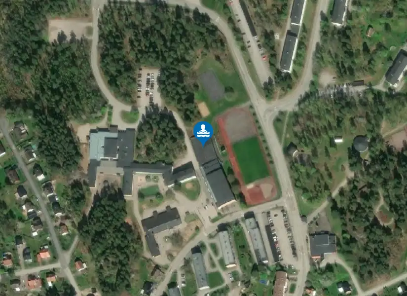 Boxholms simhall från satellit