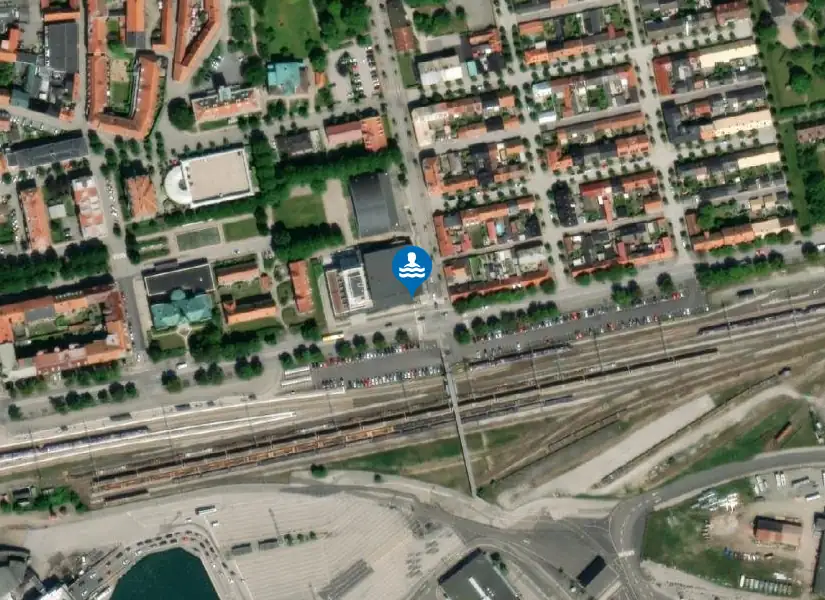 Fritidsbadet från satellit