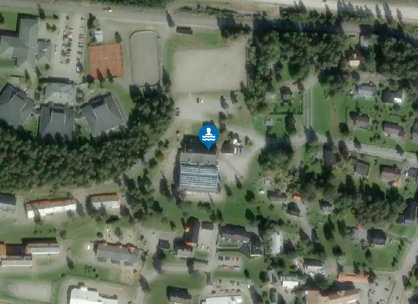 Fränstas sim & sporthall från satellit