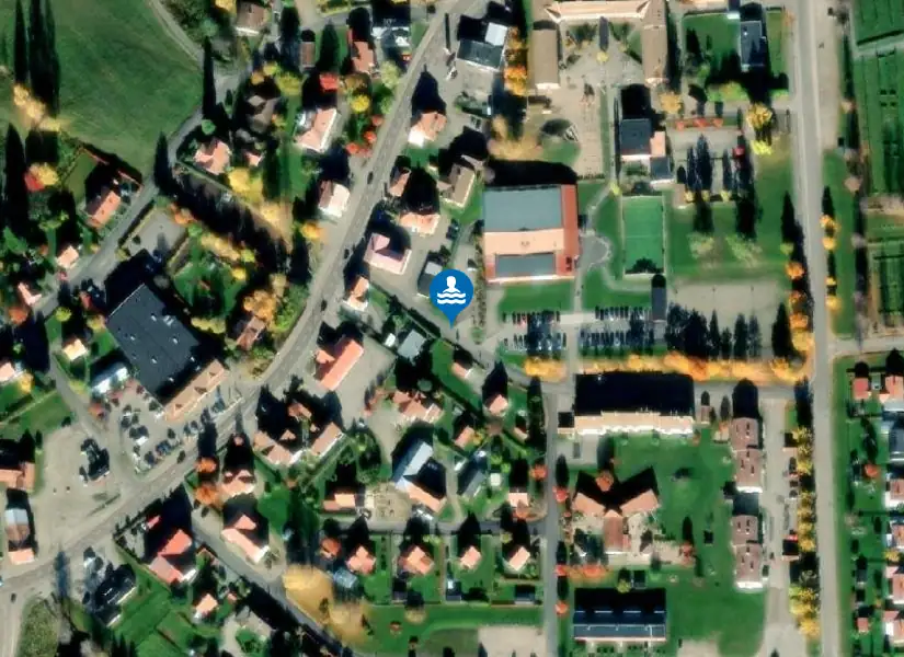 Actic Ljusdal - Färila Sim- och Sporthall från satellit