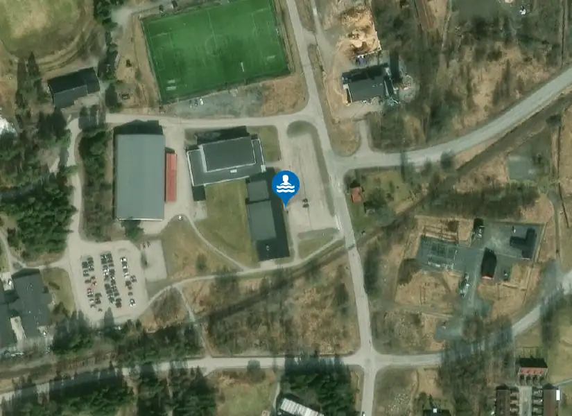 Gimo Simhall från satellit