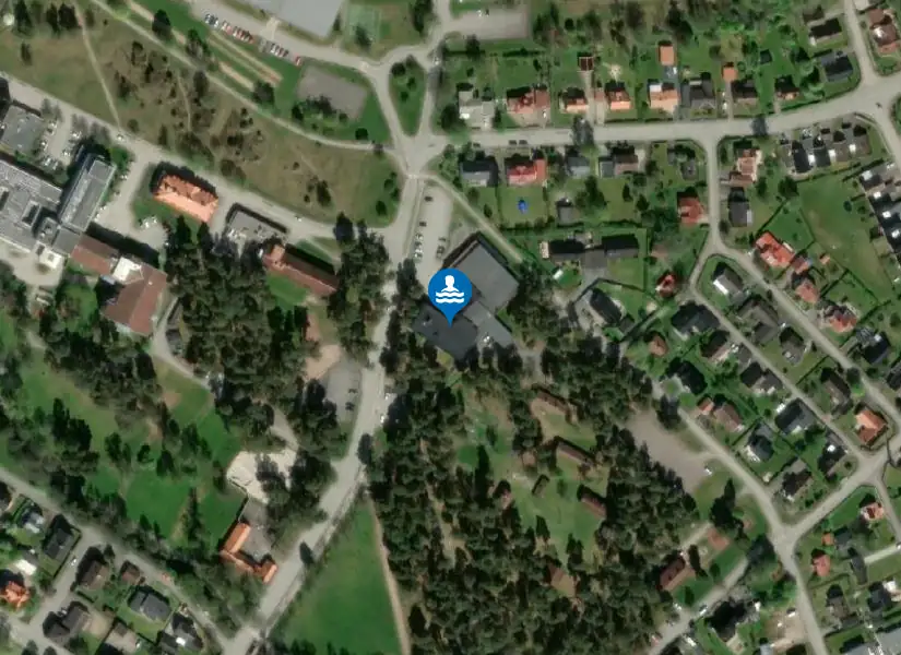 Medley Vetlanda badhus från satellit