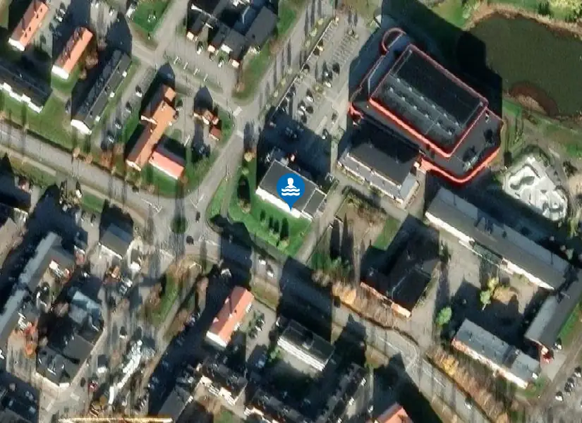 Sjöparksbadet från satellit