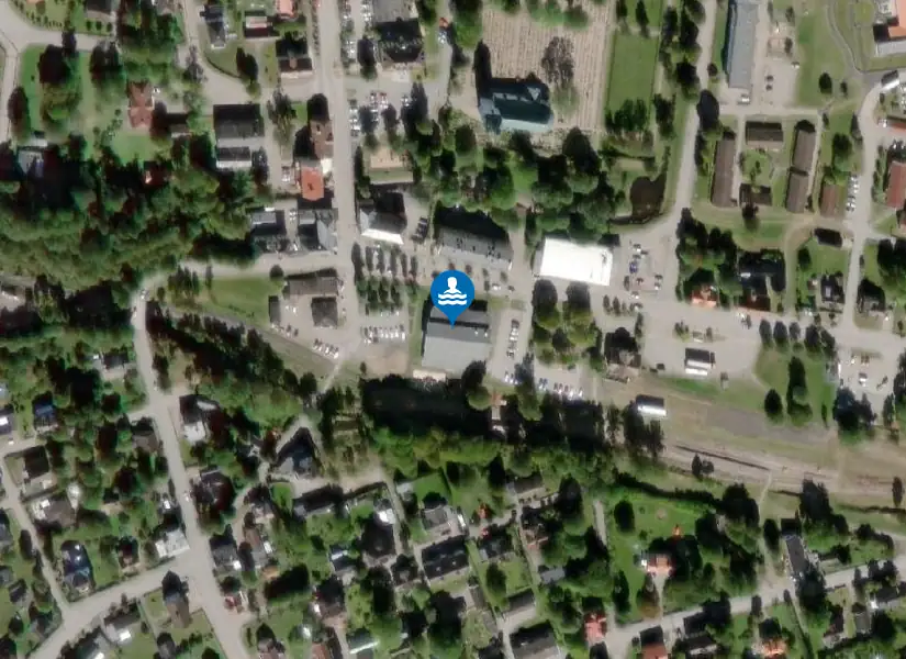 Hälsans Hus i Uppvidinge från satellit