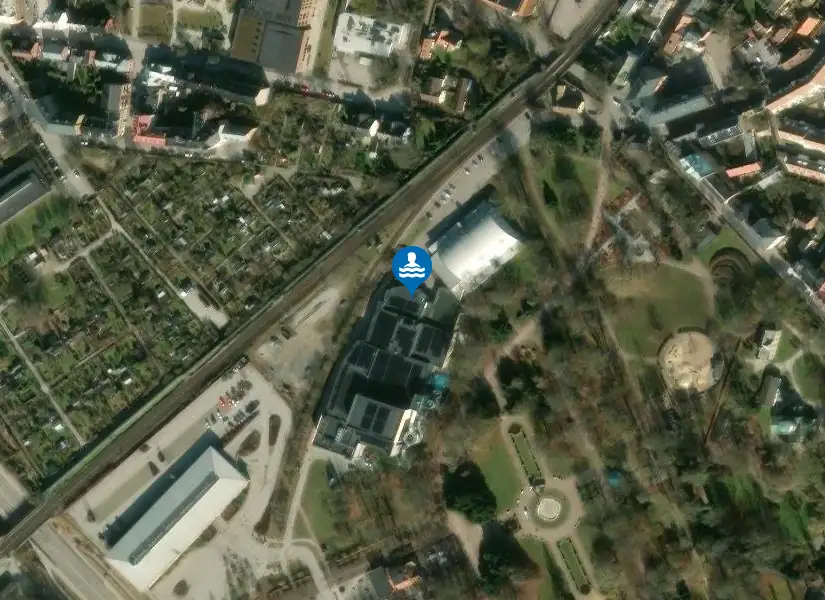 Actic Lund - Högevallsbadet från satellit