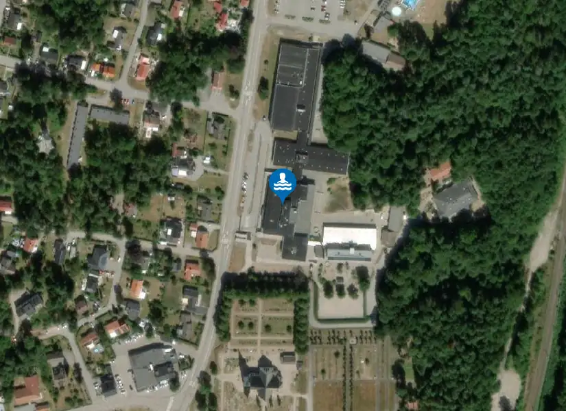 Rödeby Simhall från satellit