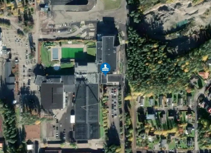 Actic Lugnets Sporthall från satellit