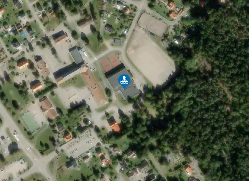 Malmabadet & Malmahallen från satellit