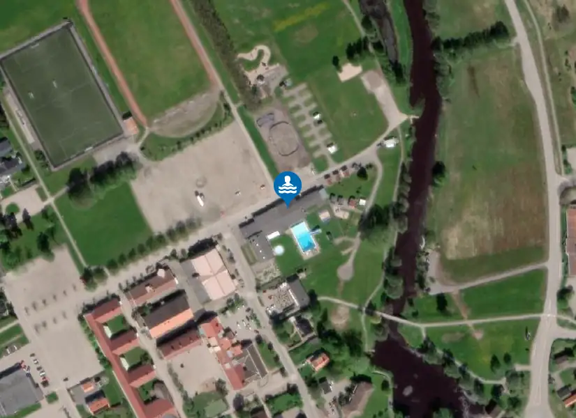 Nossebrobadet från satellit