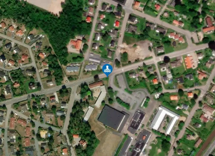 Sport- & simhallen Osby från satellit