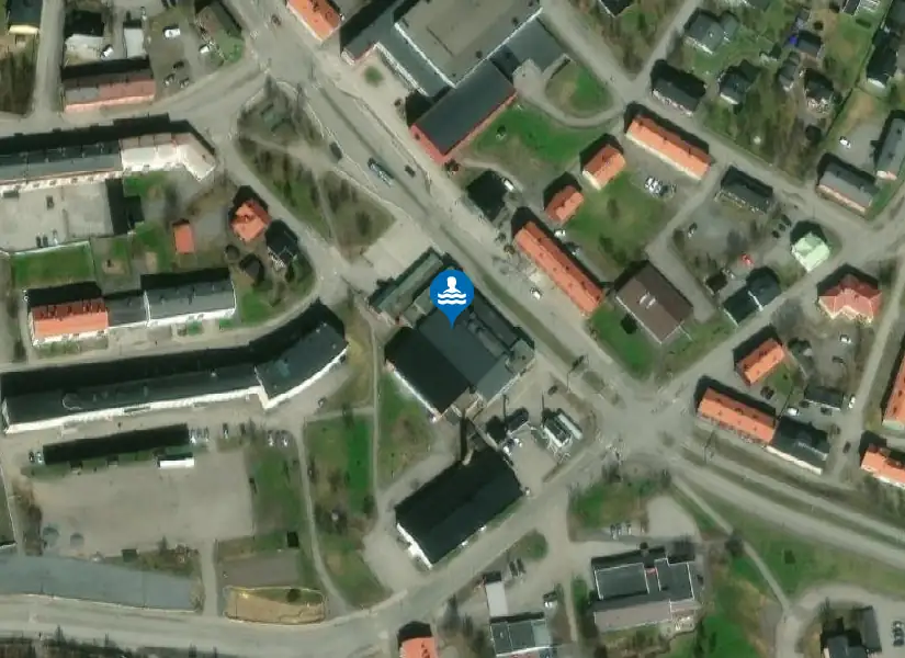 Kiruna simhall från satellit