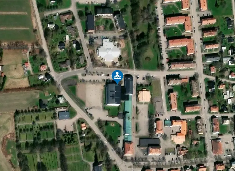 Töreboda simhall från satellit