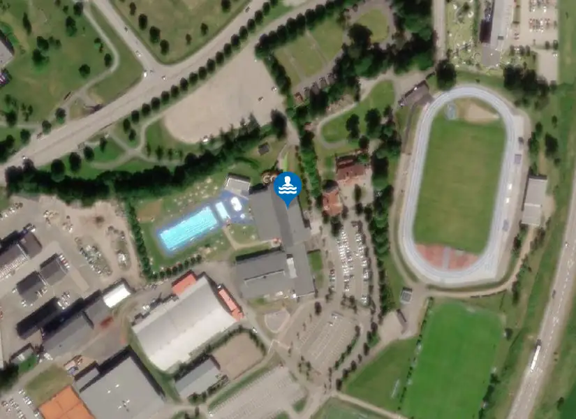 Vilanbadet, Vilans fritidsområde från satellit
