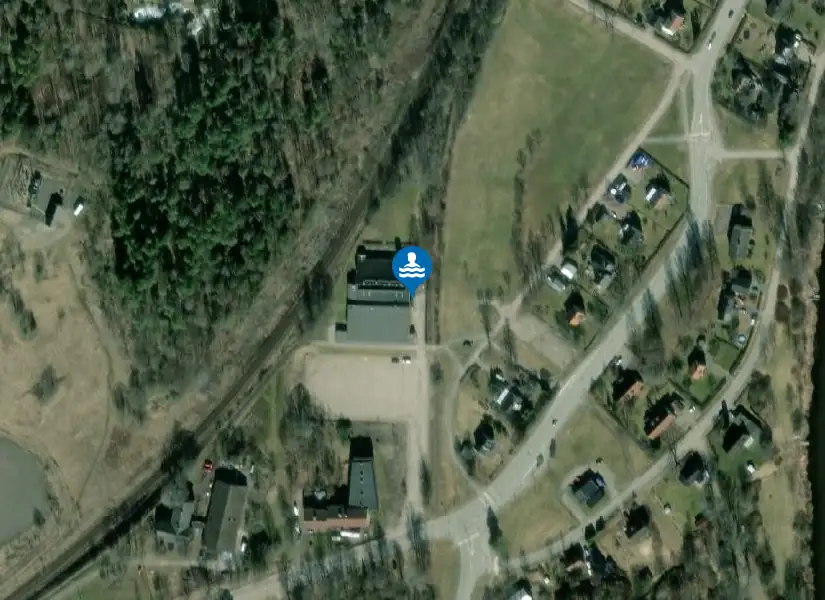 Sim- & sporthall Vålberg från satellit