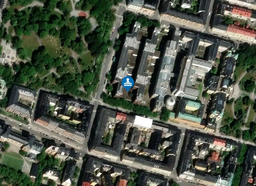 Kronobergsbadet från satellit
