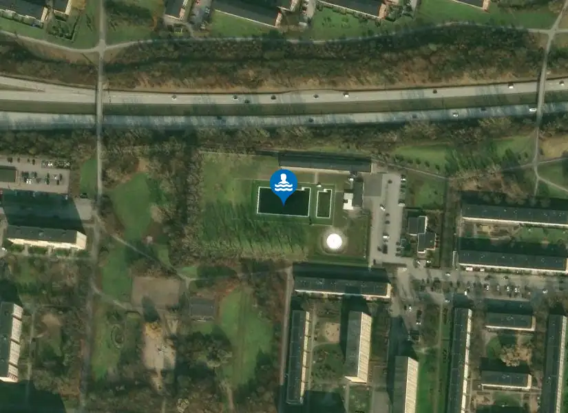 Lindängsbadet från satellit