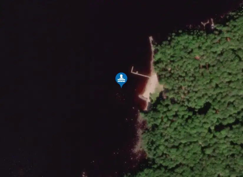 Möckeln, Diö badplats från satellit