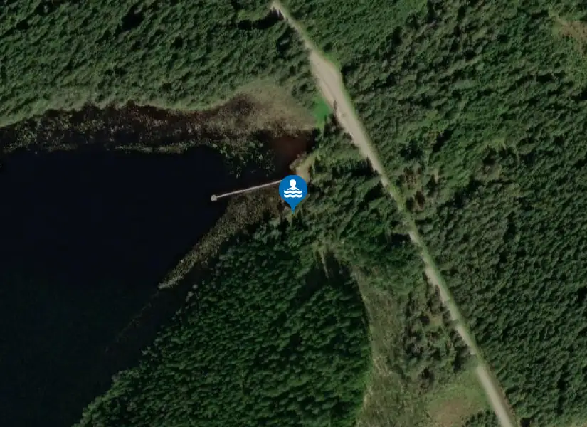 Hålsjön, Drängsereds badplats från satellit