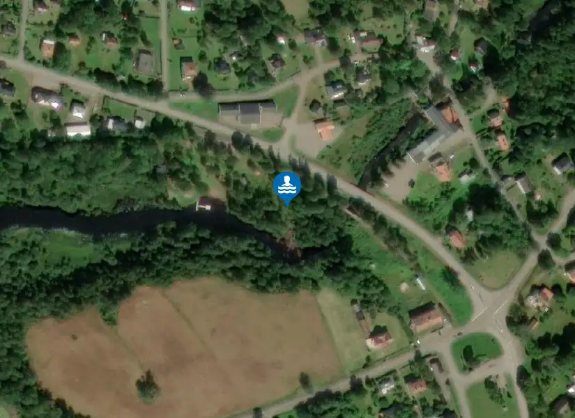 Badebodaån, Grönskårabadet från satellit