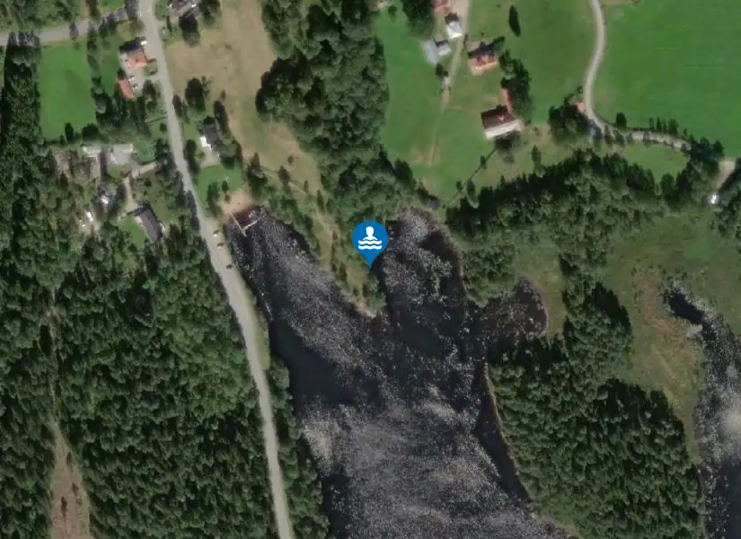 Öxasjön, Öxabäck från satellit