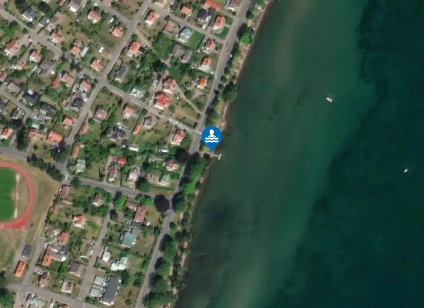 Vättern, Strandpromenaden från satellit