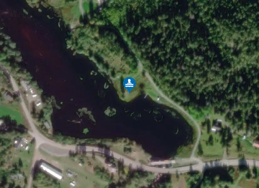 Lagforsdammens badplats från satellit