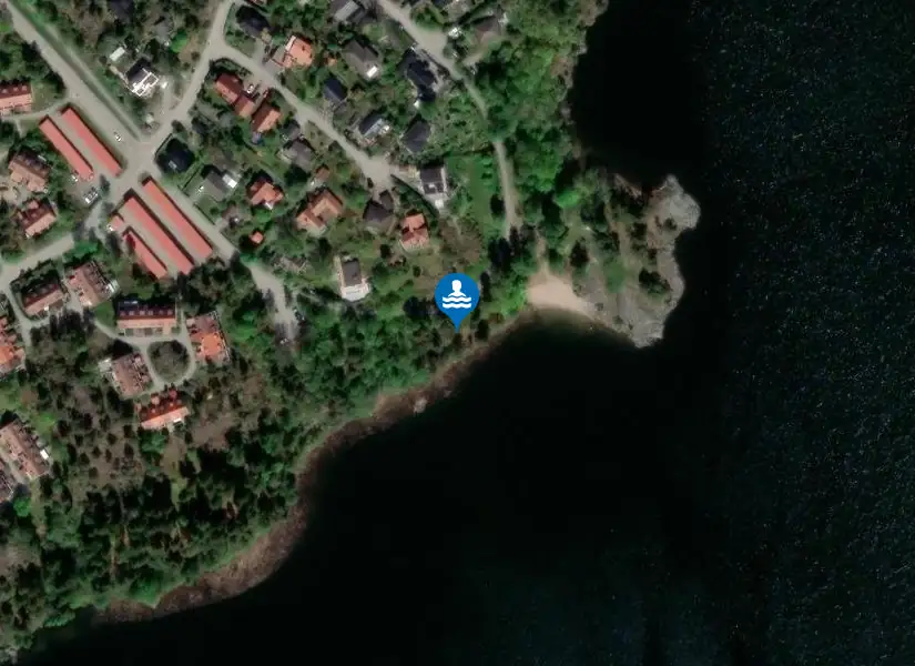 Drevviken, Badudden från satellit