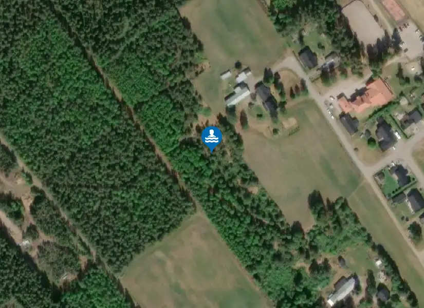 Ume älv,Oxavan, Hedlunda badplats från satellit