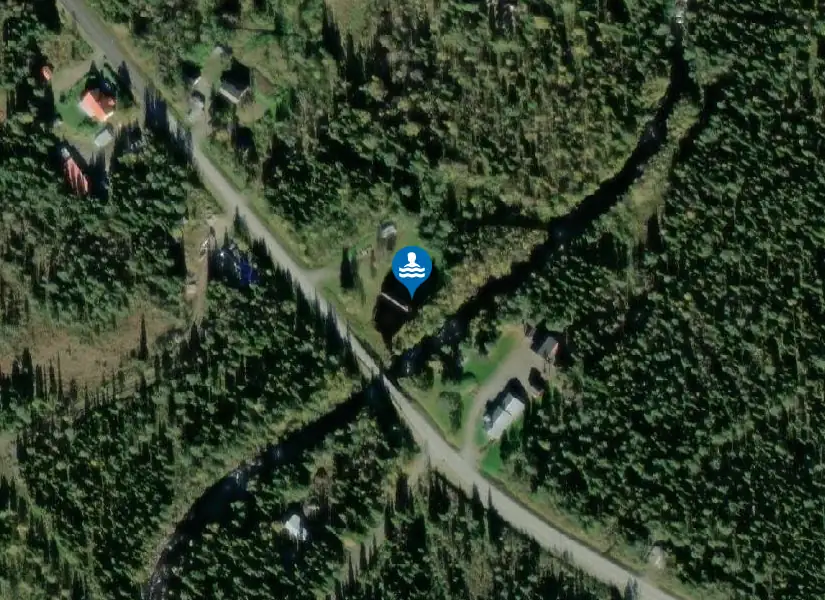 Umnäs badplats från satellit