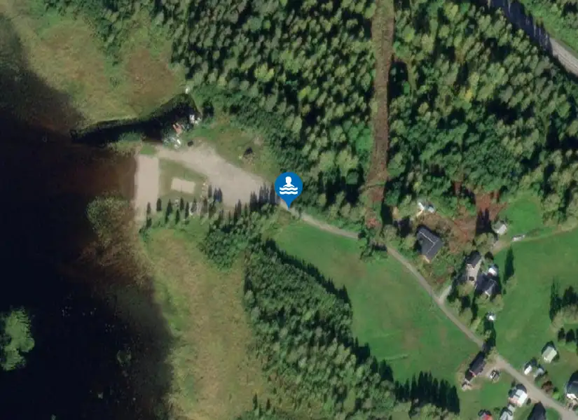 Korsträsks badplats från satellit