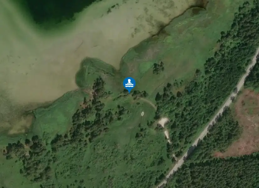 Lärbro: Vikänden från satellit