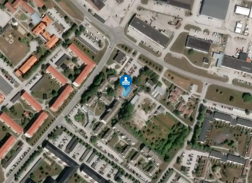 Visby: Melonenbadet från satellit
