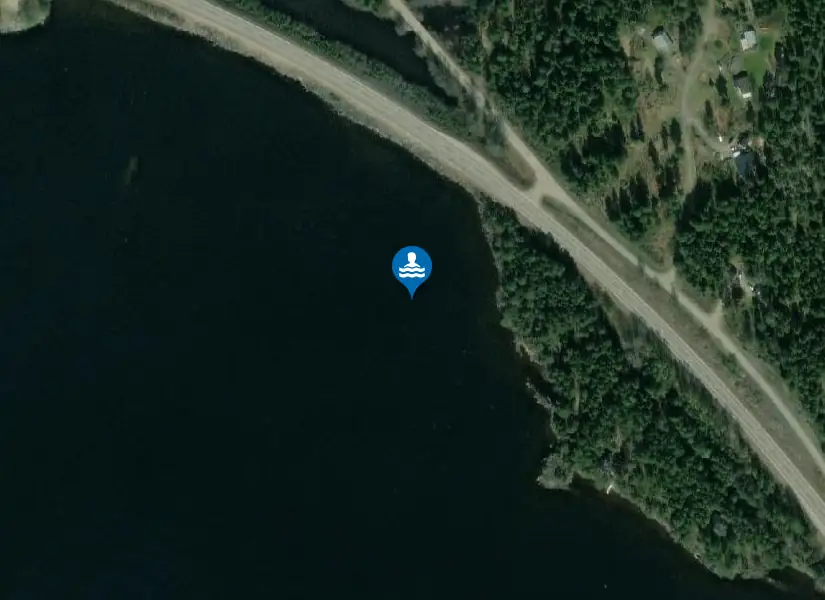 Badplats Tenvik från satellit