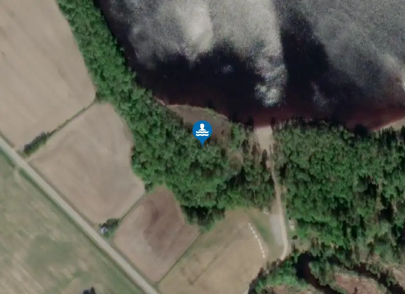 Drömmesjöbadet från satellit