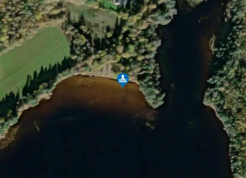 Kaffesumpens badplats från satellit