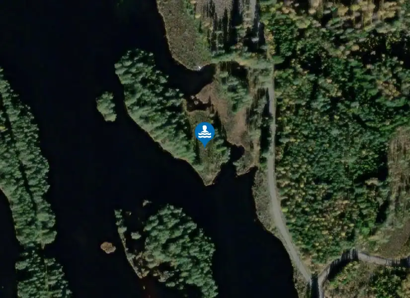 Silvergruvans badplats från satellit