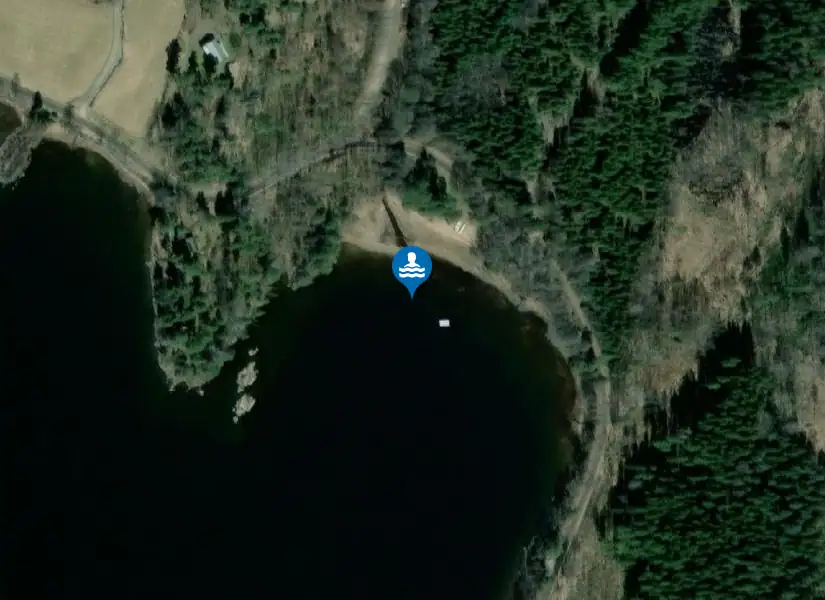 Edslans badplats från satellit